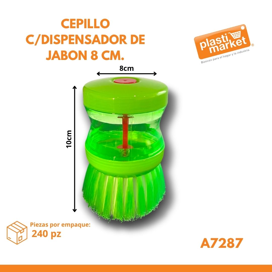A7287 CEPILLO C/DISPENSADOR DE JABON 8 CM.