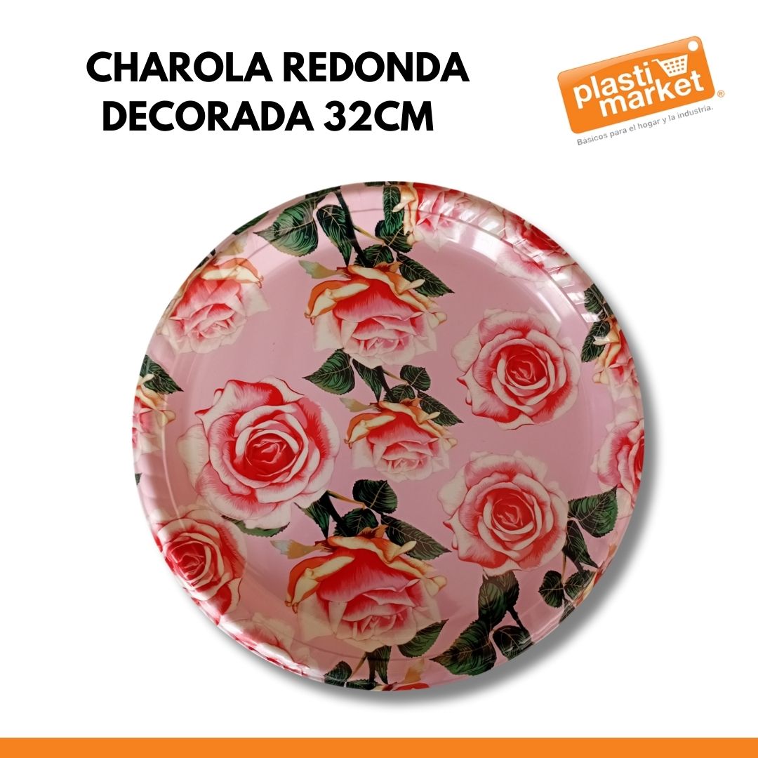 AA-0232-2 CHAROLA REDONDA DECORADA 32 CM.
