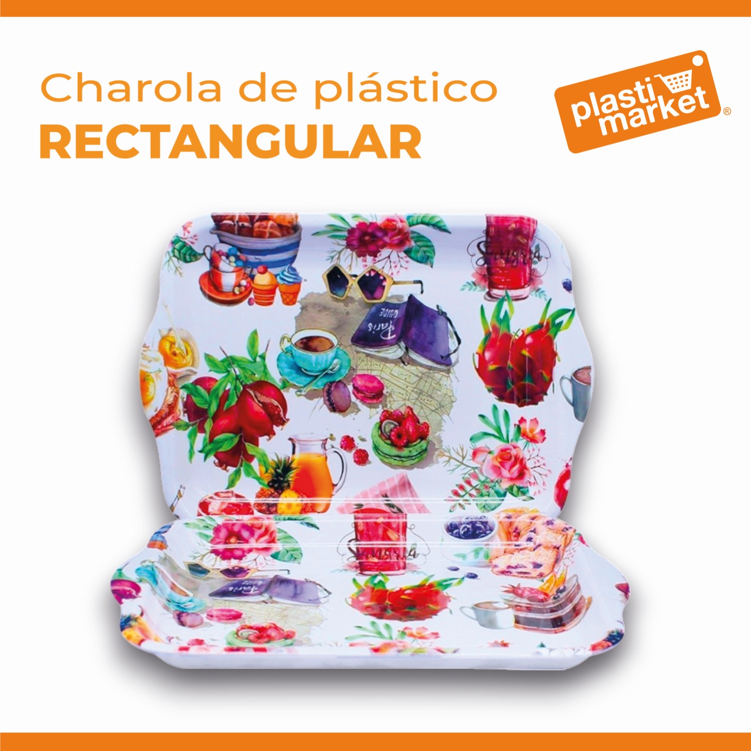 AA-0406-1 CHAROLA DE PLASTICO RECTANGULAR
