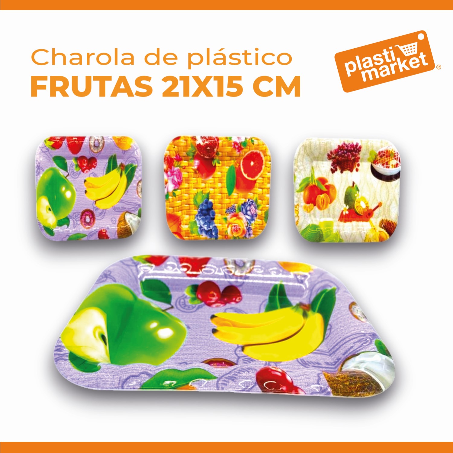 AA-0421-1 CHAROLA DE PLASTICO FRUTAS 21X15 CM.