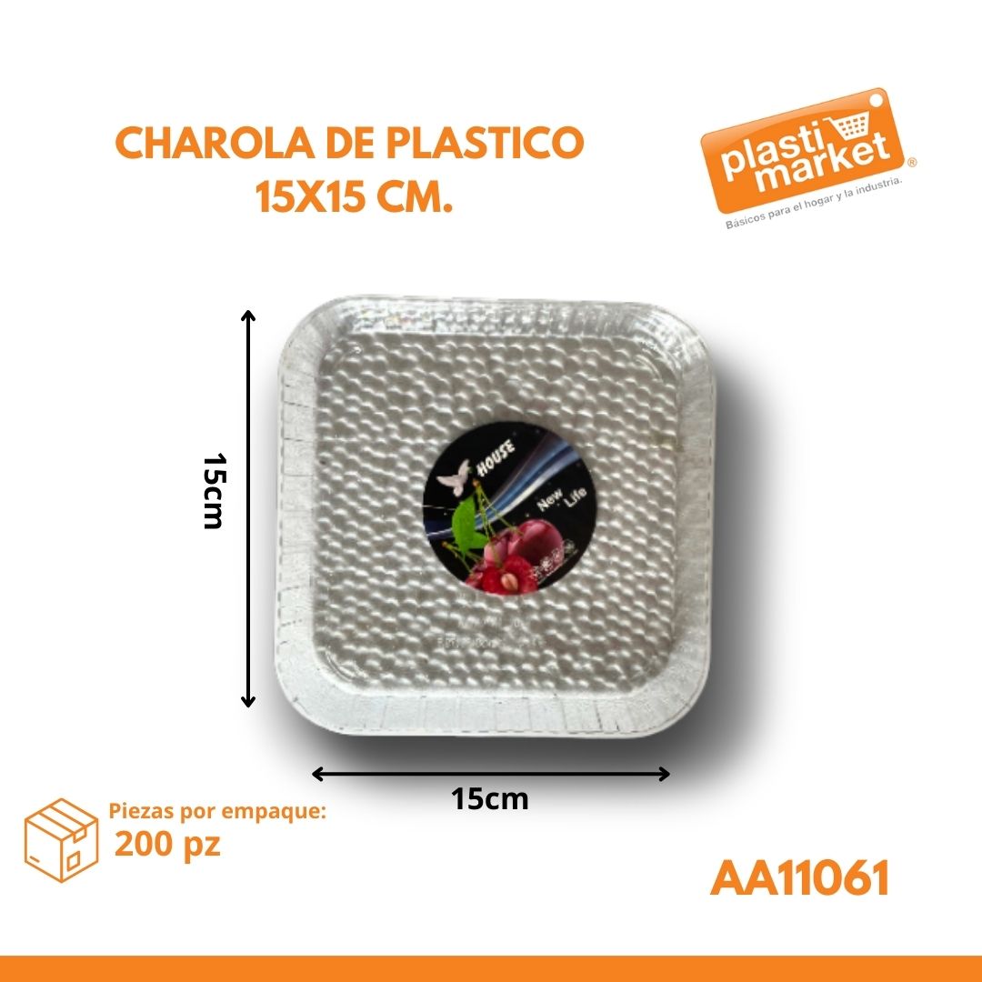 AA-1106-1 CHAROLA DE PLASTICO 15X15 CM.