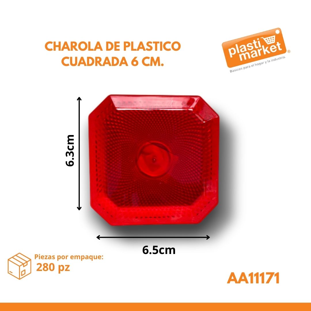 AA-1117-1 CHAROLA DE PLASTICO CUADRADA 6 CM.