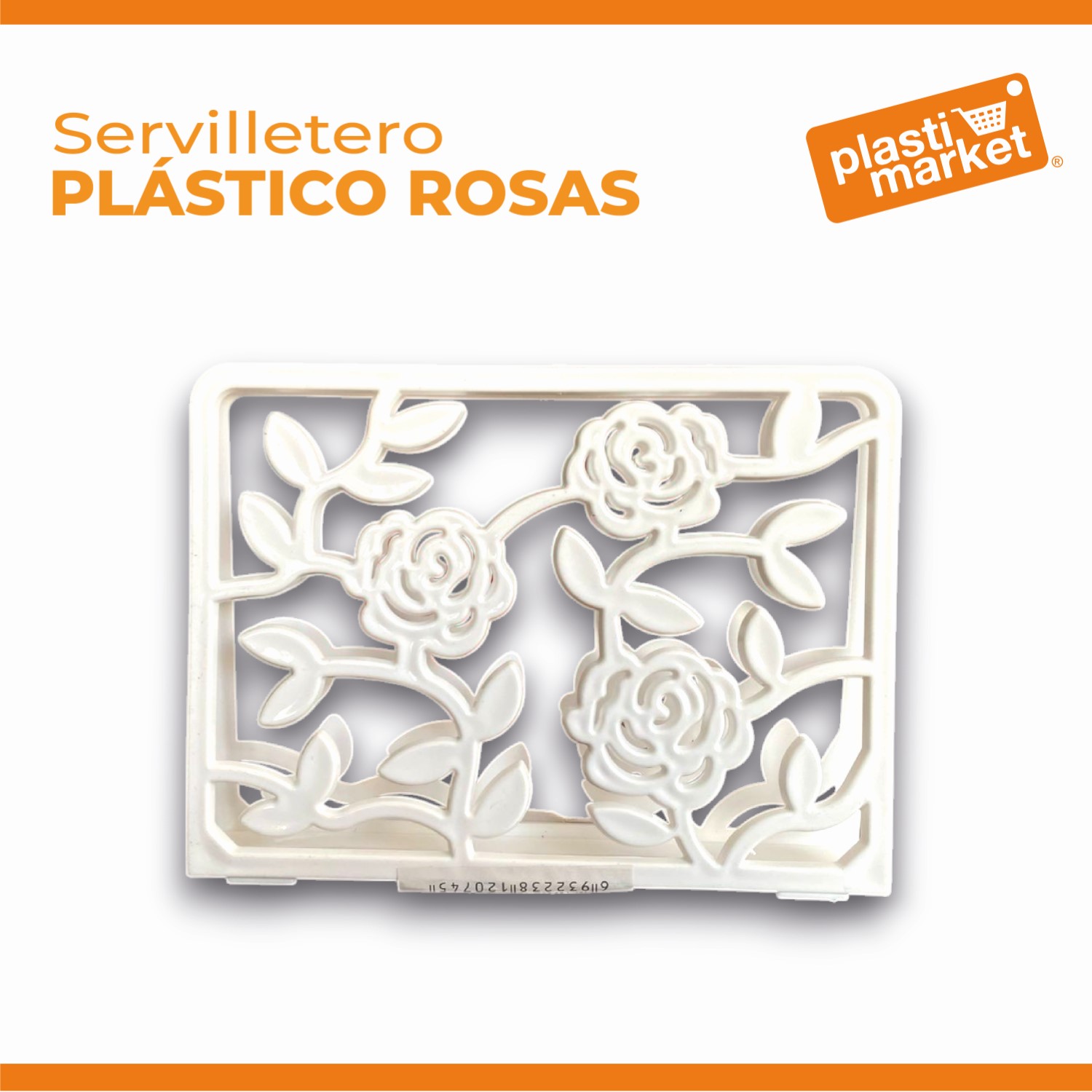 AA-3001C-1 SERVILLETERO PLASTICO ROSAS 15X11 CM.
