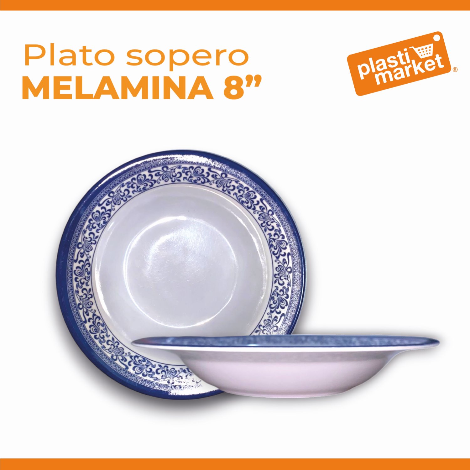 AB-0936-8 PLATO SOPERO MELAMINA 8"
