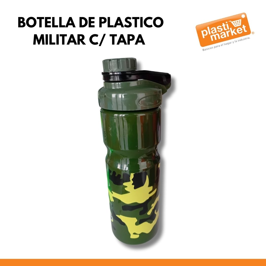AD-1709-2 BOTELLA DE PLASTICO MILITAR C/TAPA