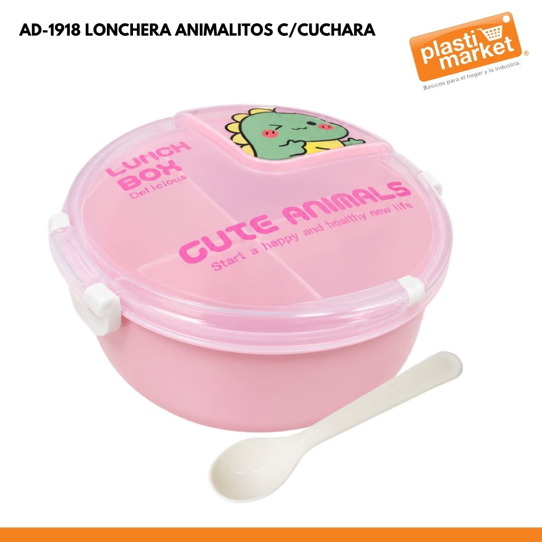 AD-1918 LONCHERA ANIMALITOS C/CUCHARA