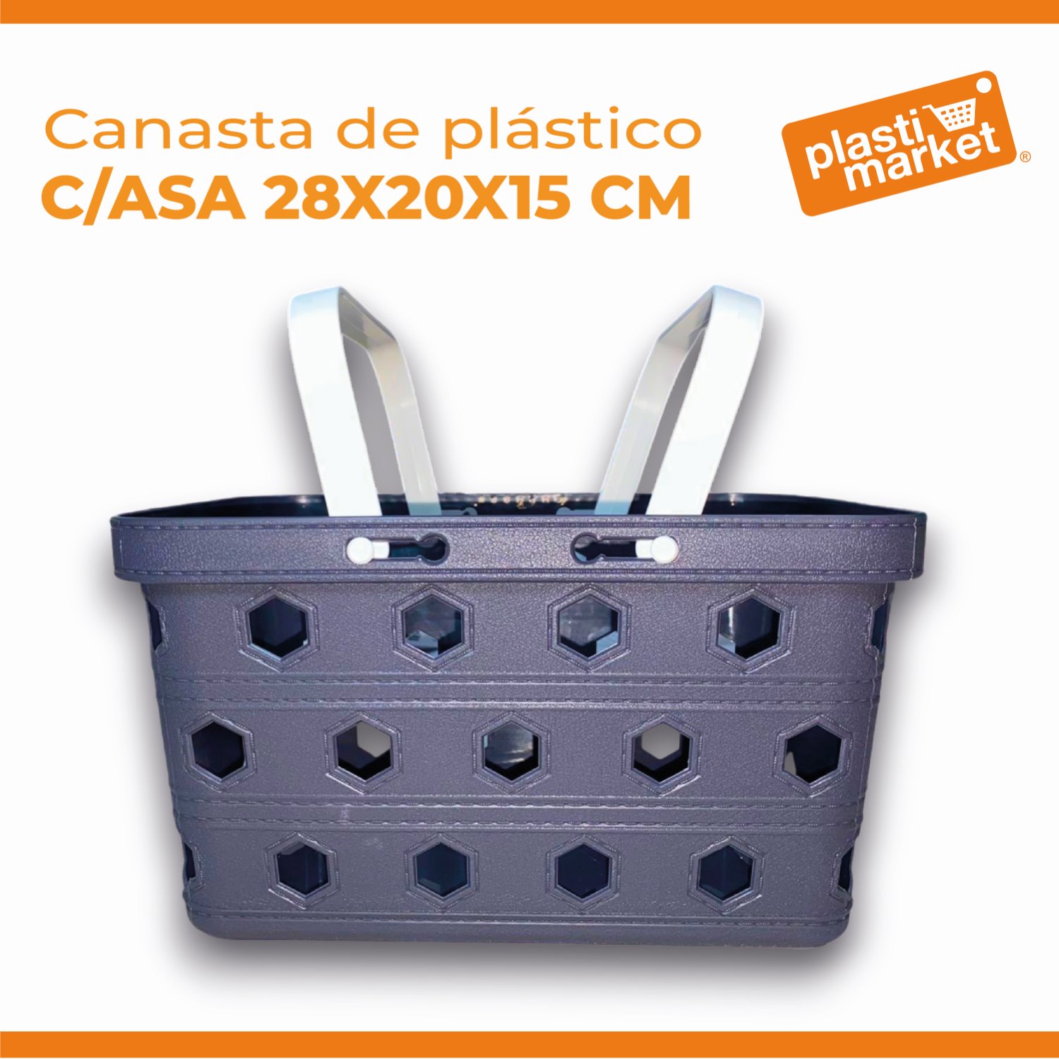 AK-1524-1 CANASTA DE PLASTICO C/ASA 28X20X15 CM.