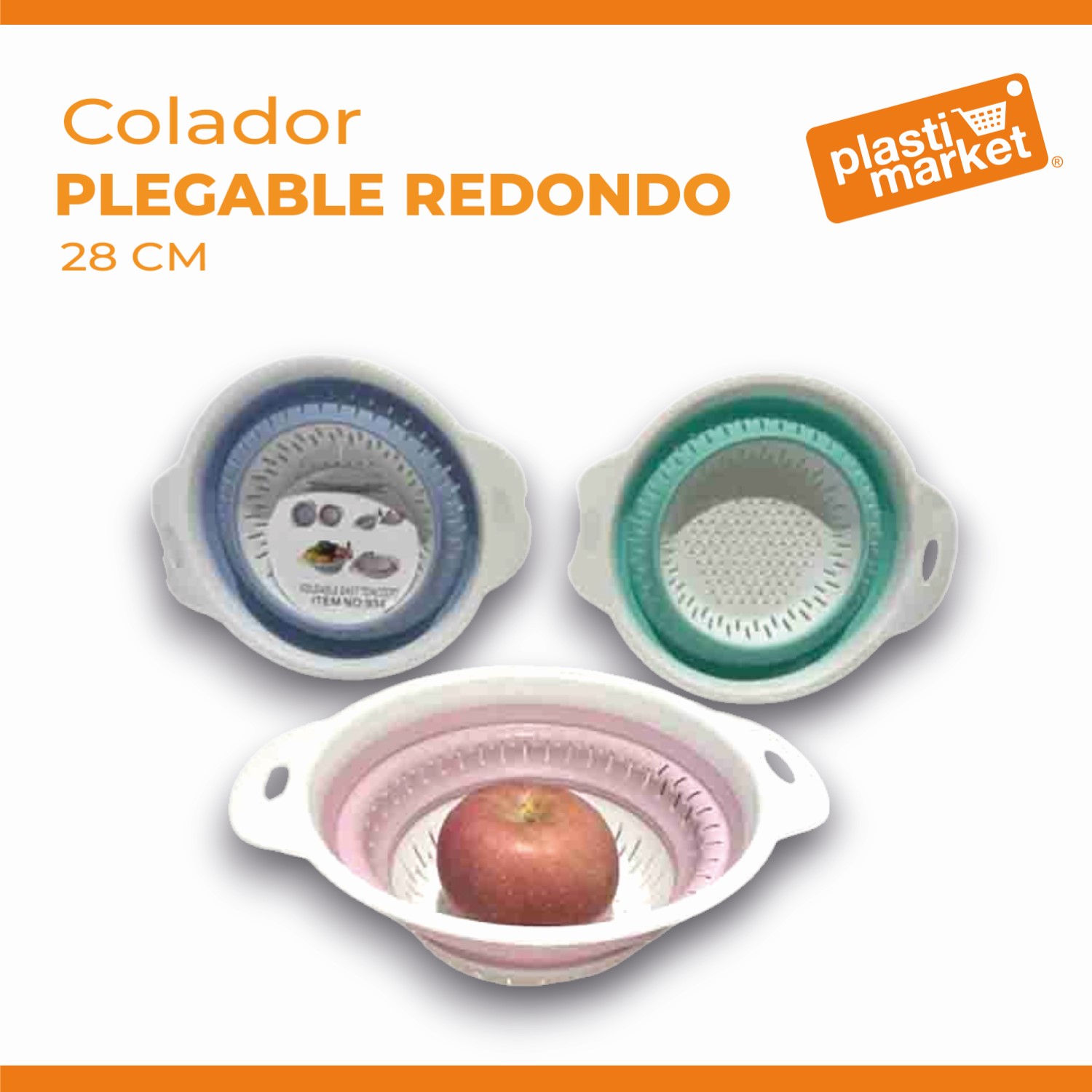 AK-2537A COLADOR PLEGABLE REDONDO 28 CM.