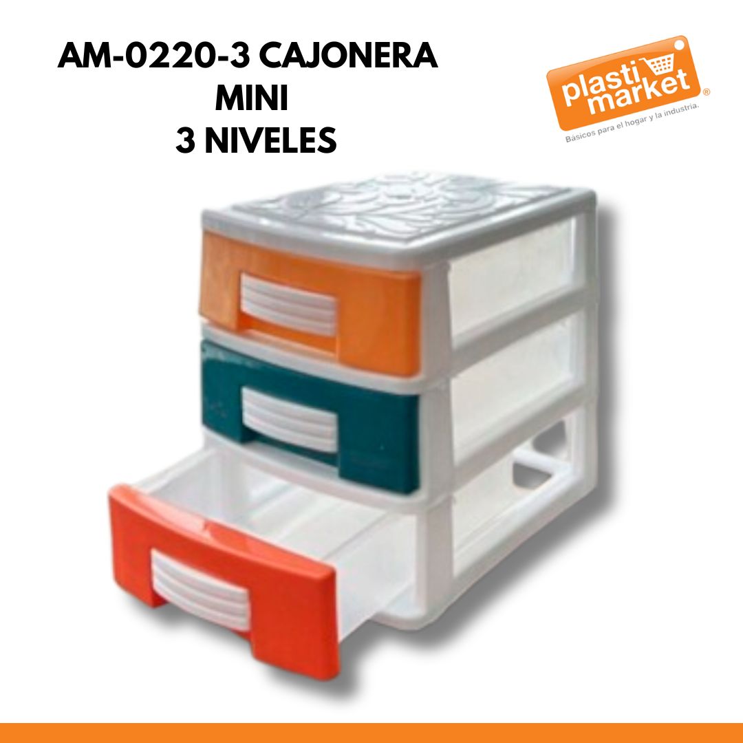 AM-0220-3 CAJONERA MINI 3 NIVELES