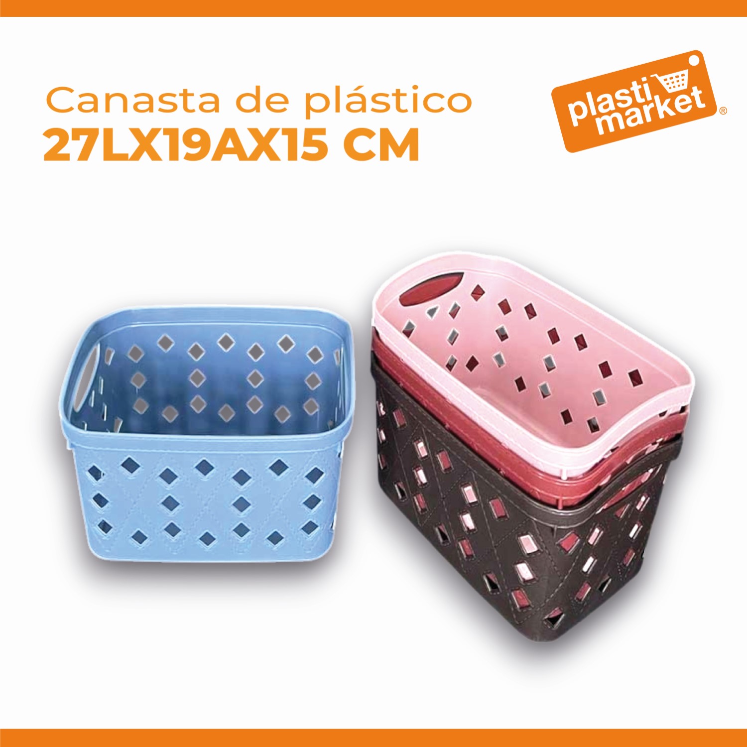 AM-7522-2 CANASTA DE PLASTICO 27LX19AX15 CM.