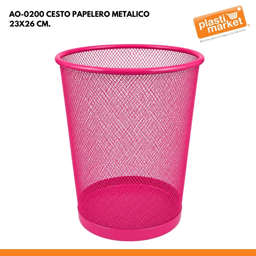 AO-0200 CESTO PAPELERO METALICO 23X26 CM.