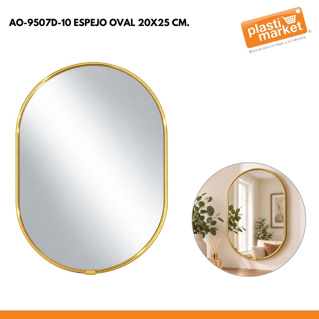 AO-9507D-10 ESPEJO OVAL 20X25 CM.