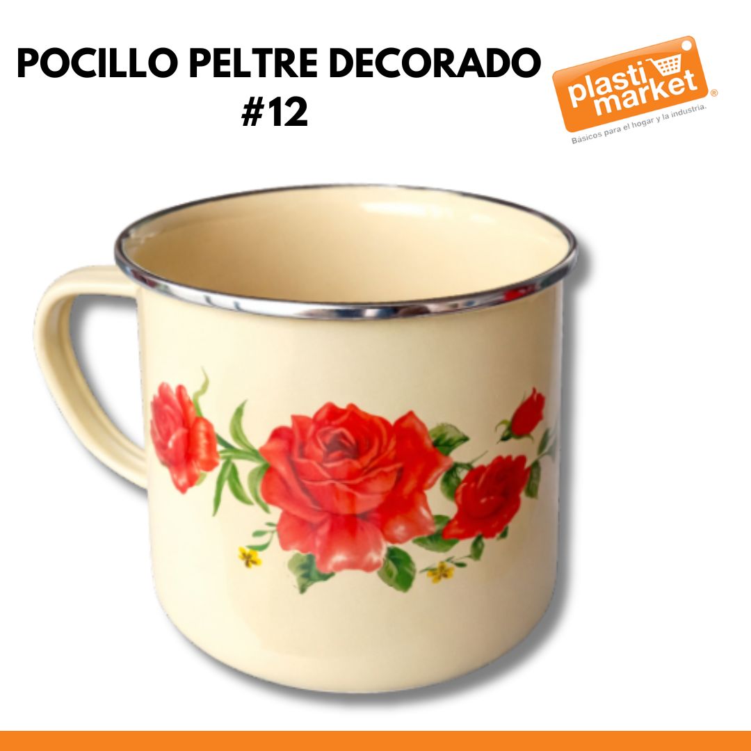 AU-0113-12 POCILLO PELTRE DECORADO #12