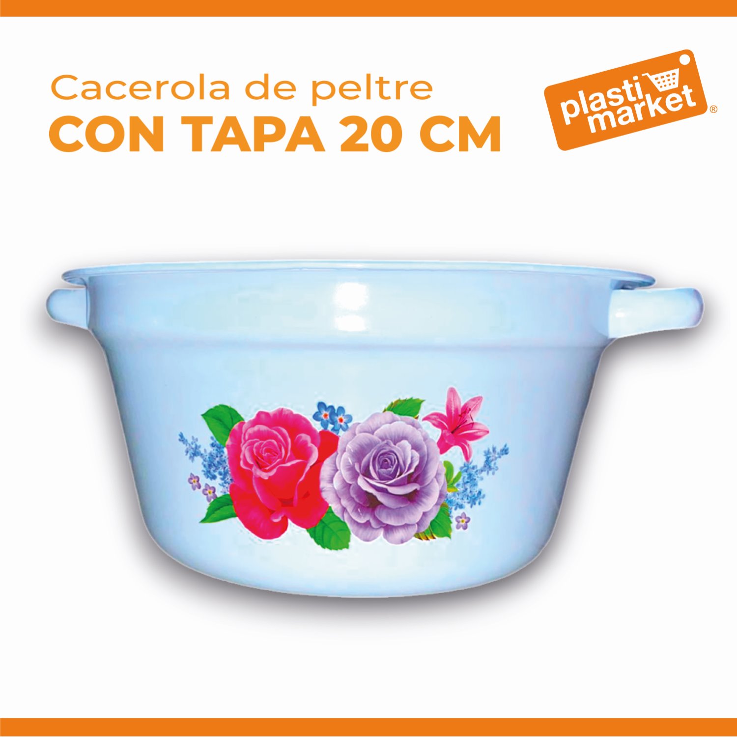 AU-9001-20 CACEROLA DE PELTRE C/TAPA 20 CM.