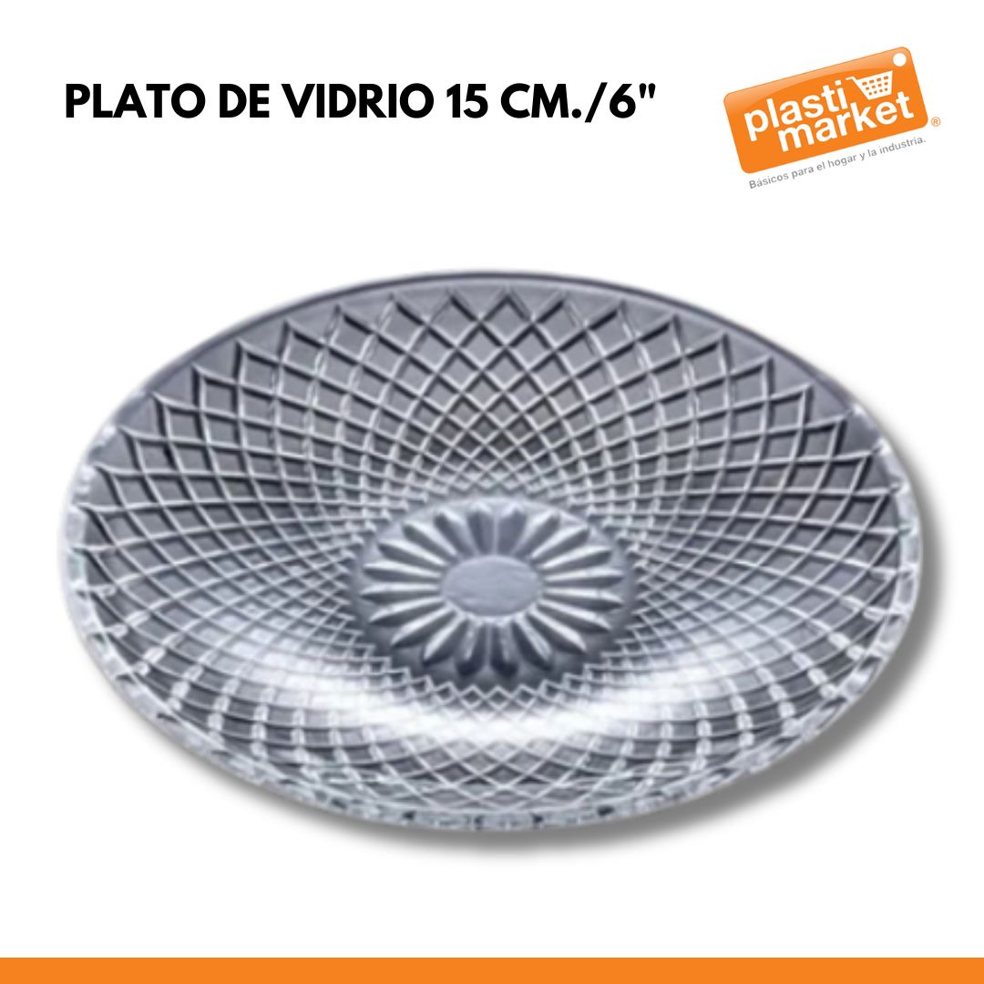 AV-0313-6 PLATO DE VIDRIO 15 CM./6"