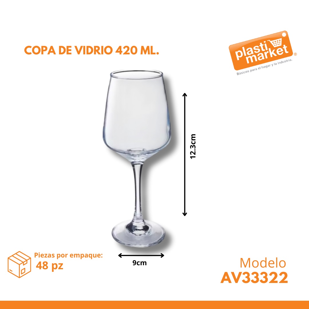 AV-3332-2 COPA DE VIDRIO 420 ML.
