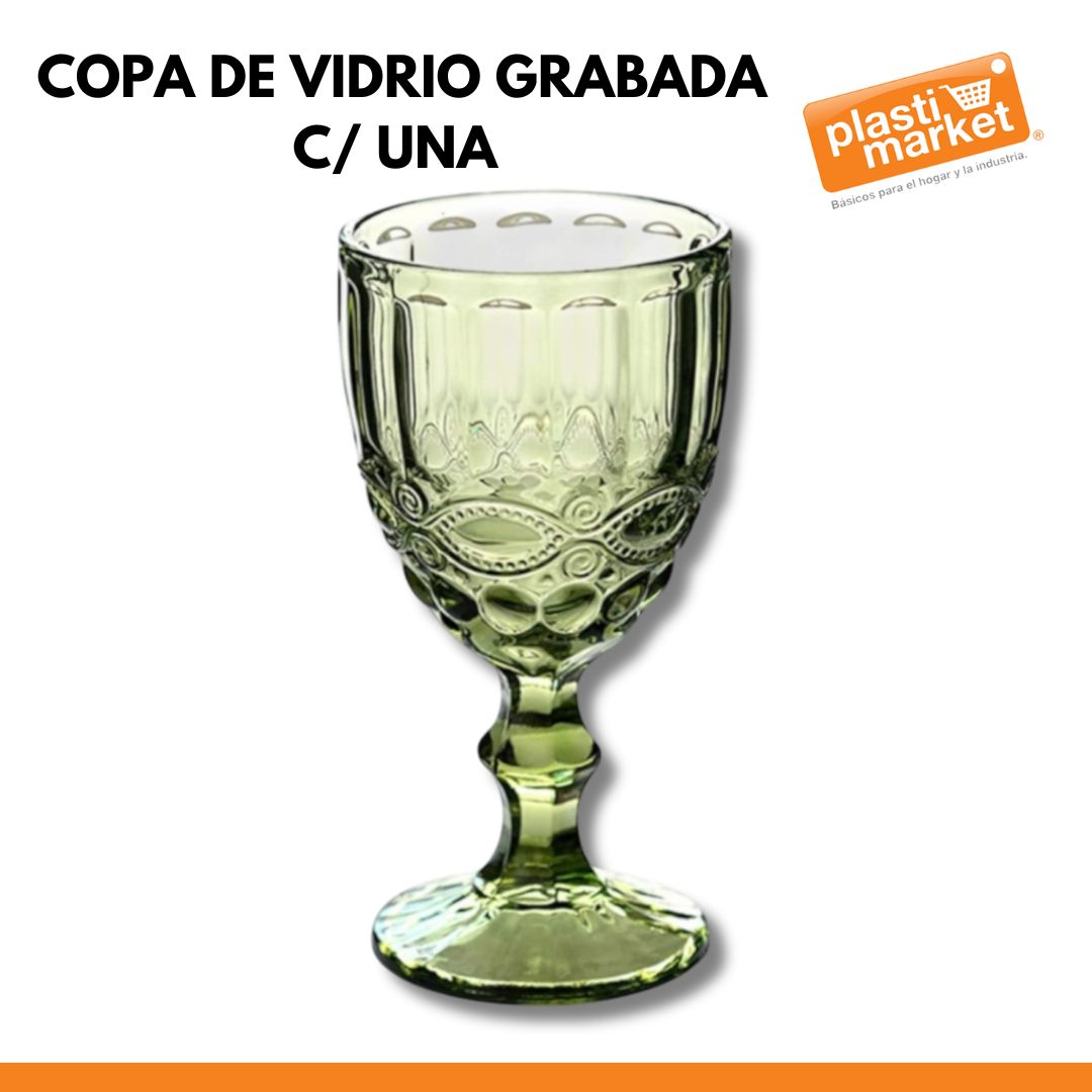 AV-3405-2 COPA DE VIDRIO GRABADA C/UNA