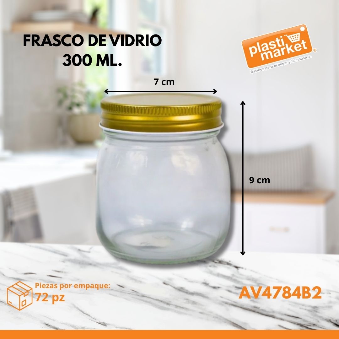 AV-4784B-2 FRASCO DE VIDRIO 300 ML.