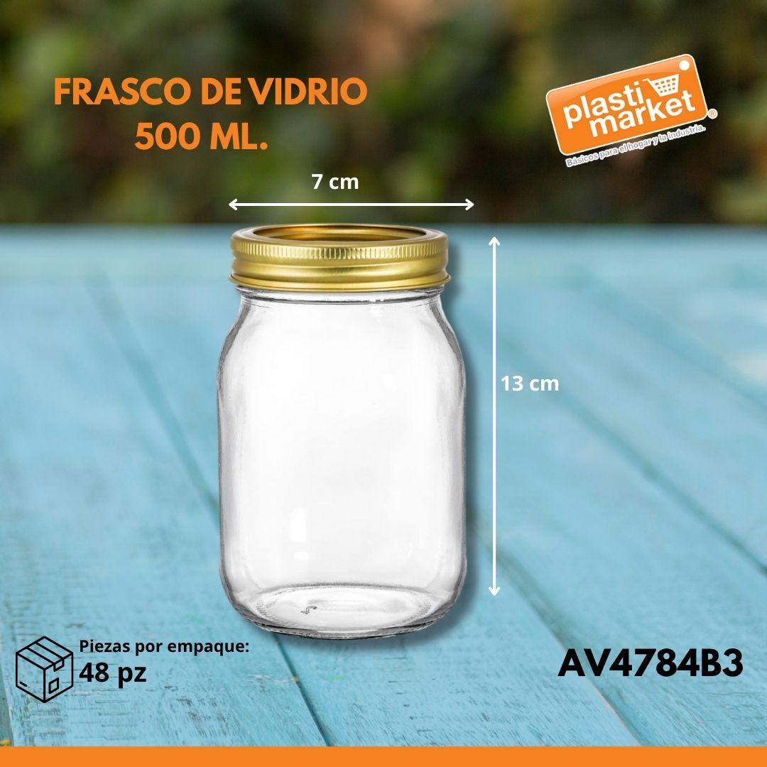 AV-4784B-3 FRASCO DE VIDRIO 500 ML.