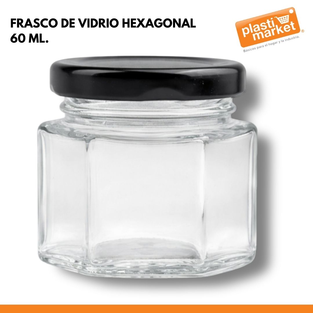 AV-4787-1 FRASCO DE VIDRIO HEXAGONAL