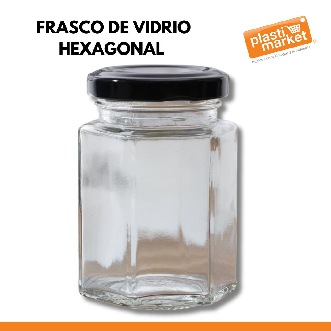 AV-4787-2 FRASCO DE VIDRIO HEXAGONAL