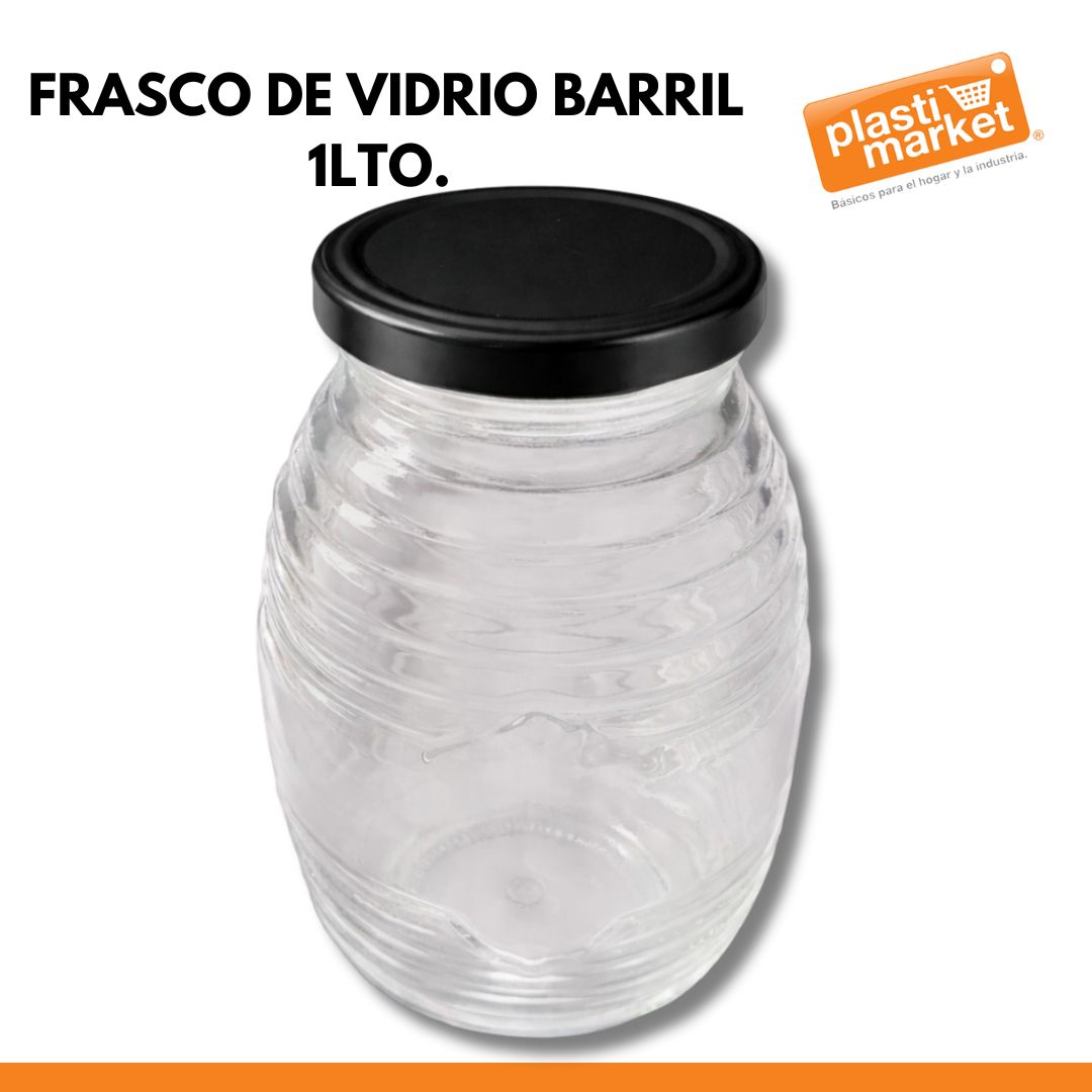 AV-4853-4 FRASCO DE VIDRIO BARRIL 1 LTO.