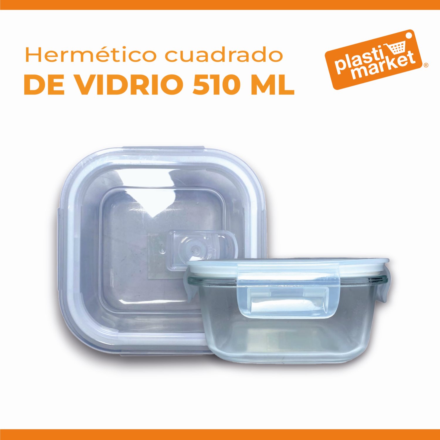 AV-8602-2 HERMETICO CUADRADO VIDRIO 510 ML.