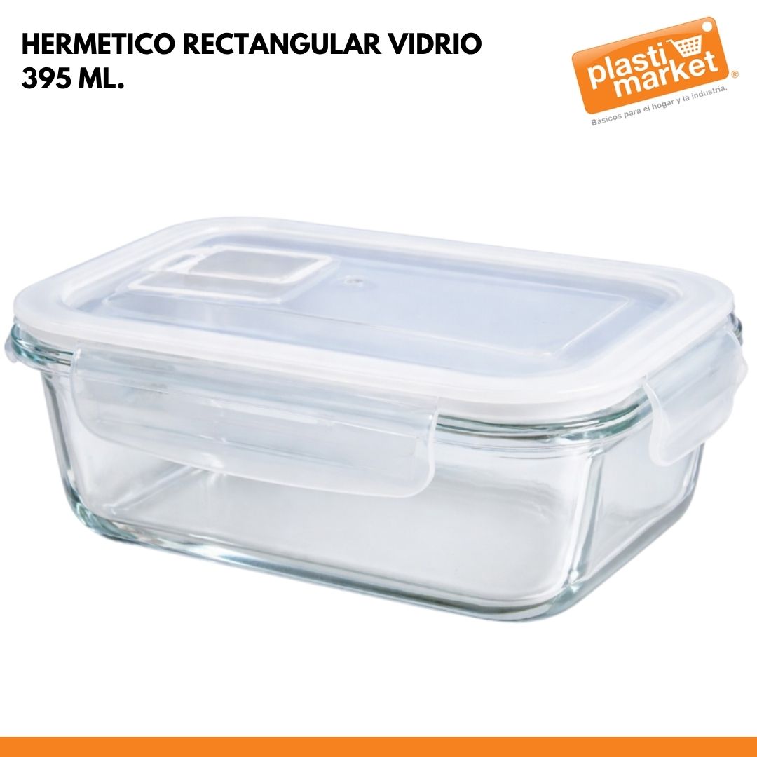 AV-8603-1 HERMETICO RECTANGULAR VIDRIO 395 ML.