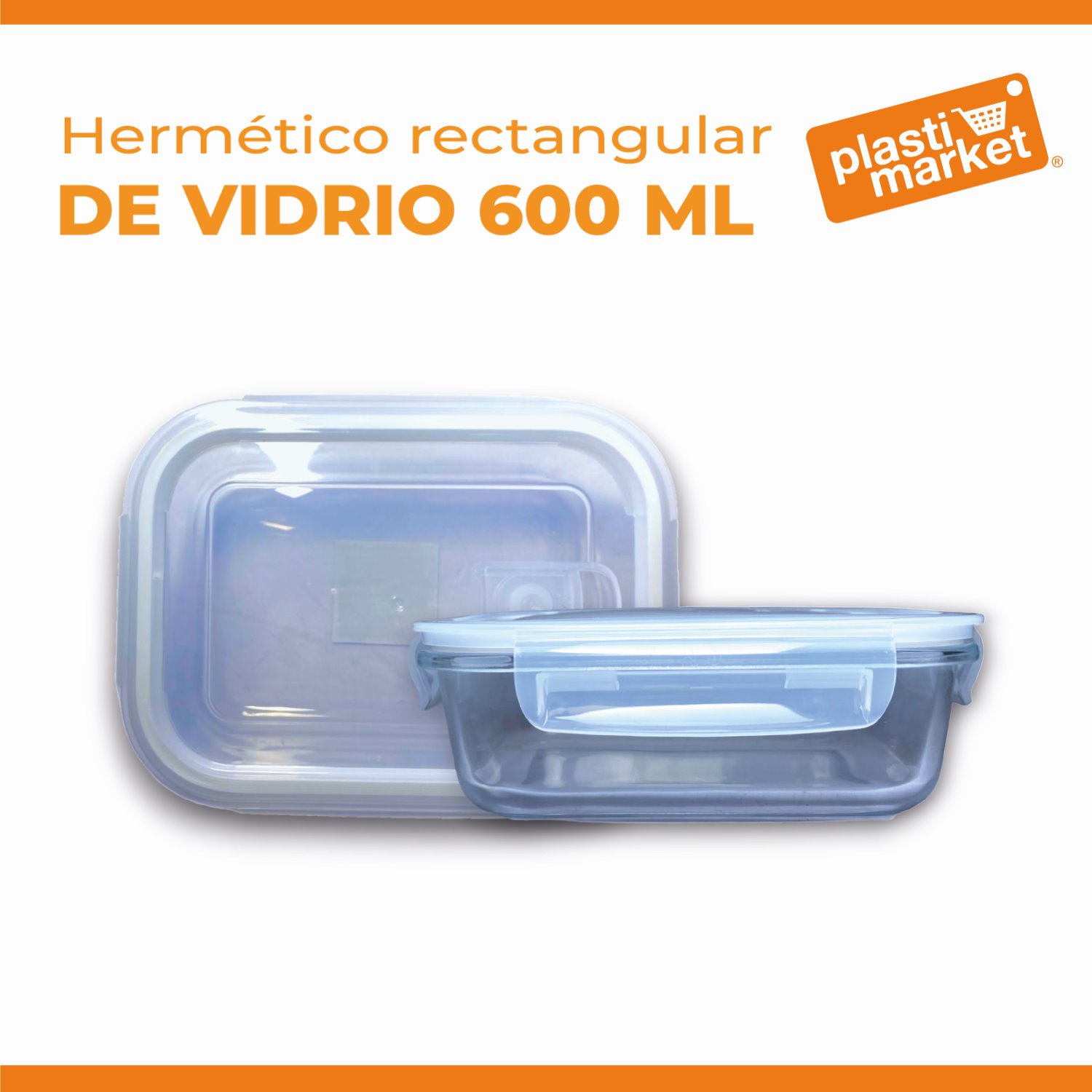 AV-8603-2 HERMETICO RECTANGULAR VIDRIO 600 ML.