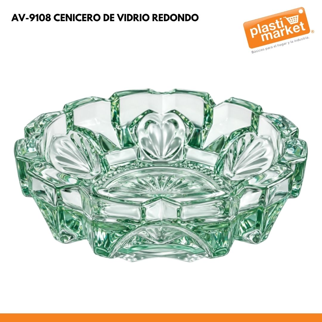 AV-9108 CENICERO DE VIDRIO REDONDO