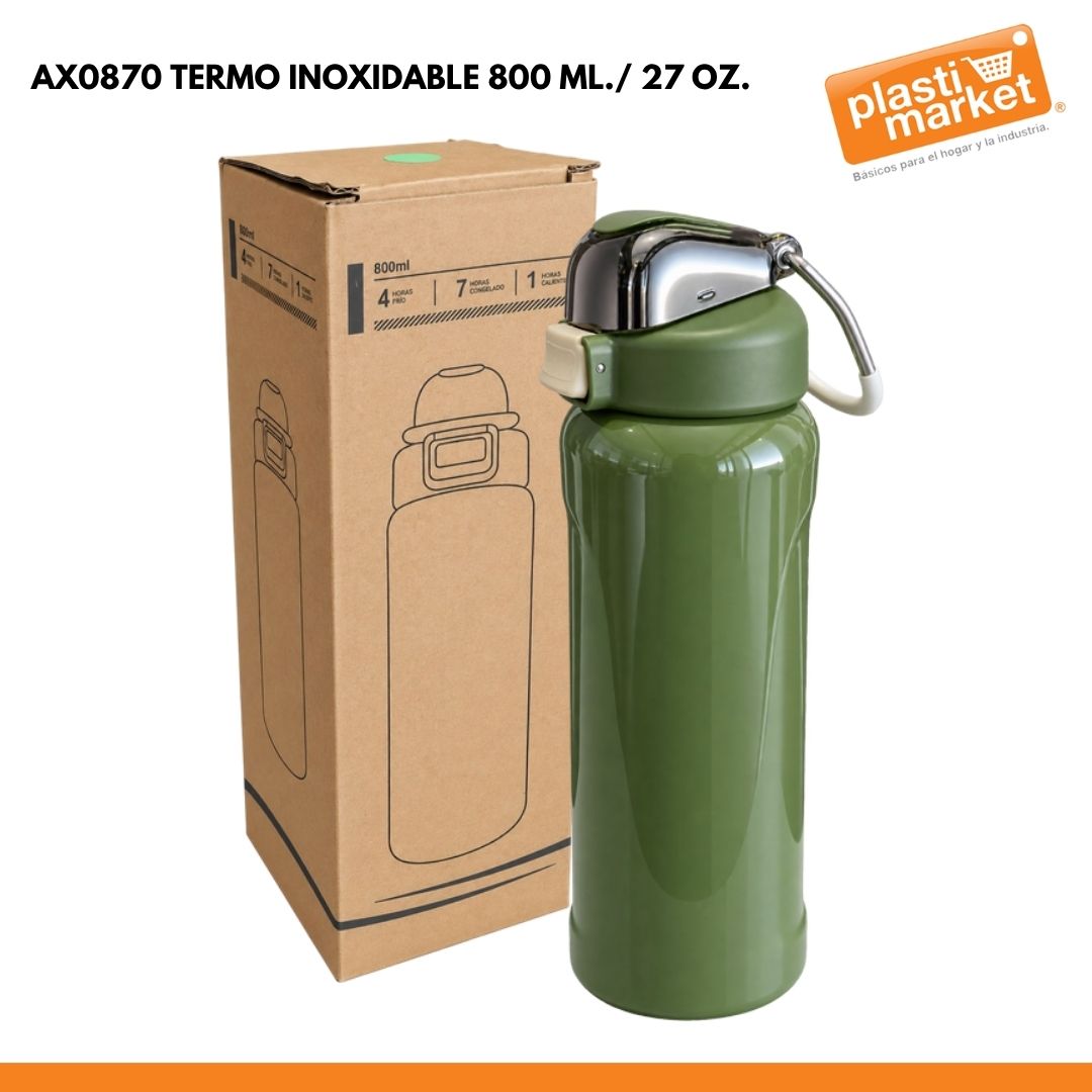 AX0870 TERMO INOXIDABLE 800 ML./ 27 OZ.