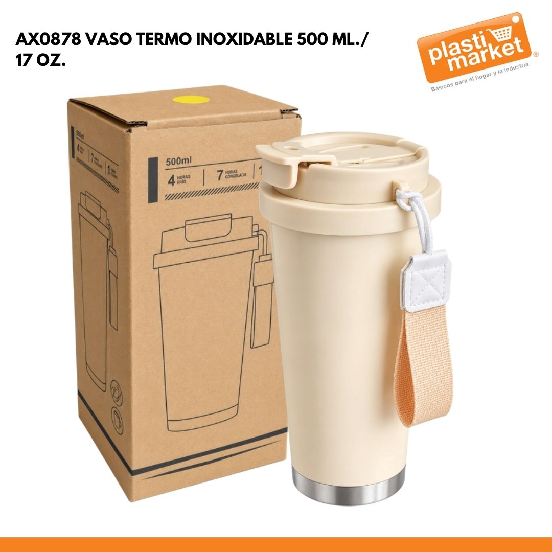 AX0878 VASO TERMO INOXIDABLE 500 ML./ 17 OZ.