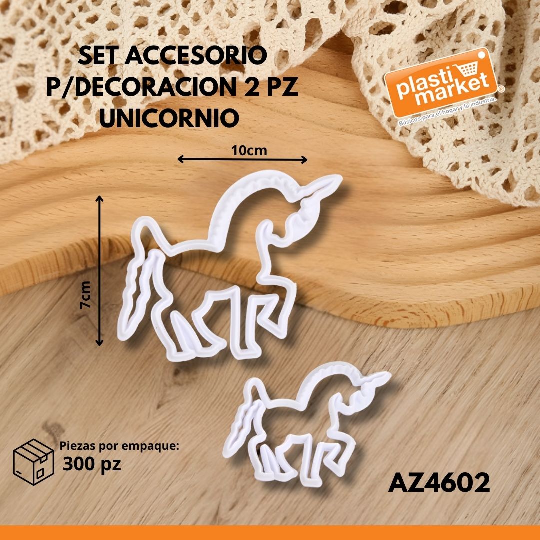AZ-4602 SET ACCESORIO P/DECORACION 2 PZ UNICORNIO