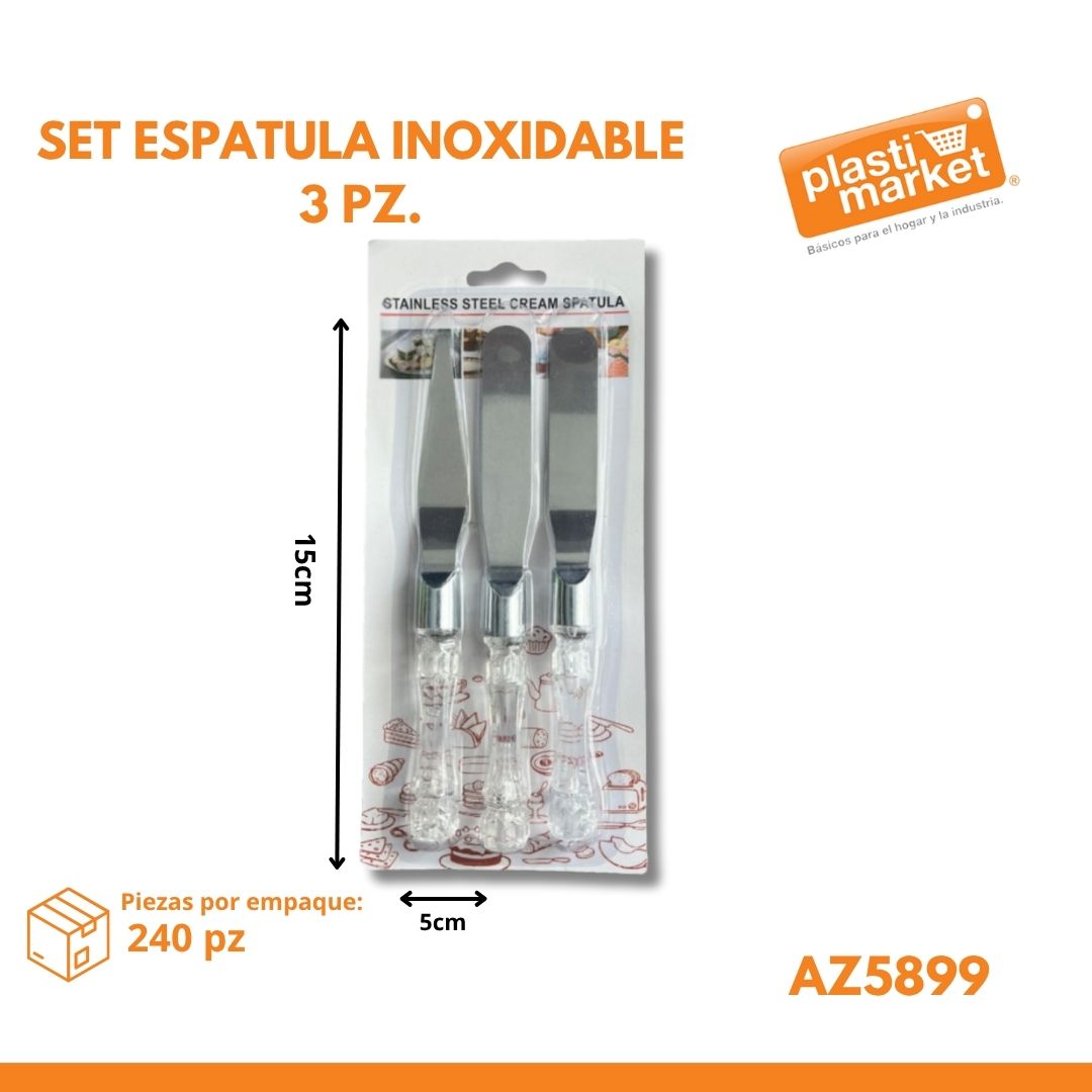 AZ-5899 SET ESPATULA INOXIDABLE 3 PZ. "OFERTA"