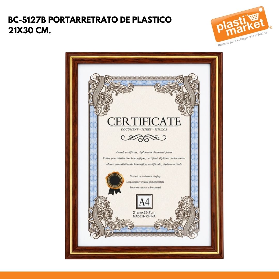 BC-5127B PORTARRETRATO DE PLASTICO 21X30 CM.