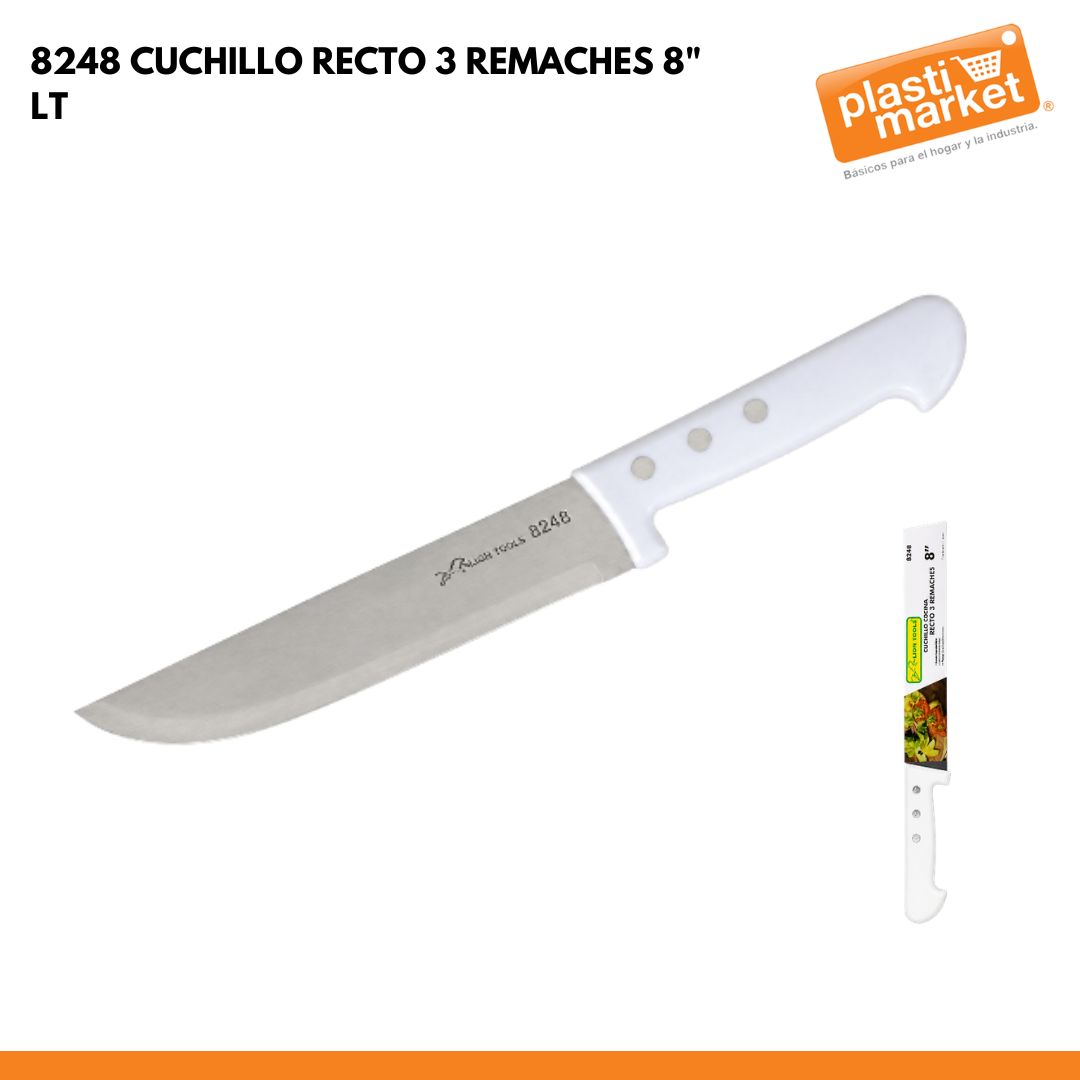 8248 CUCHILLO RECTO 3 REMACHES 8" LT