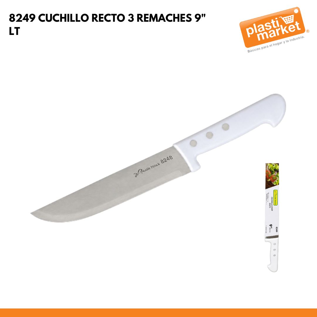 8249 CUCHILLO RECTO 3 REMACHES 9" LT