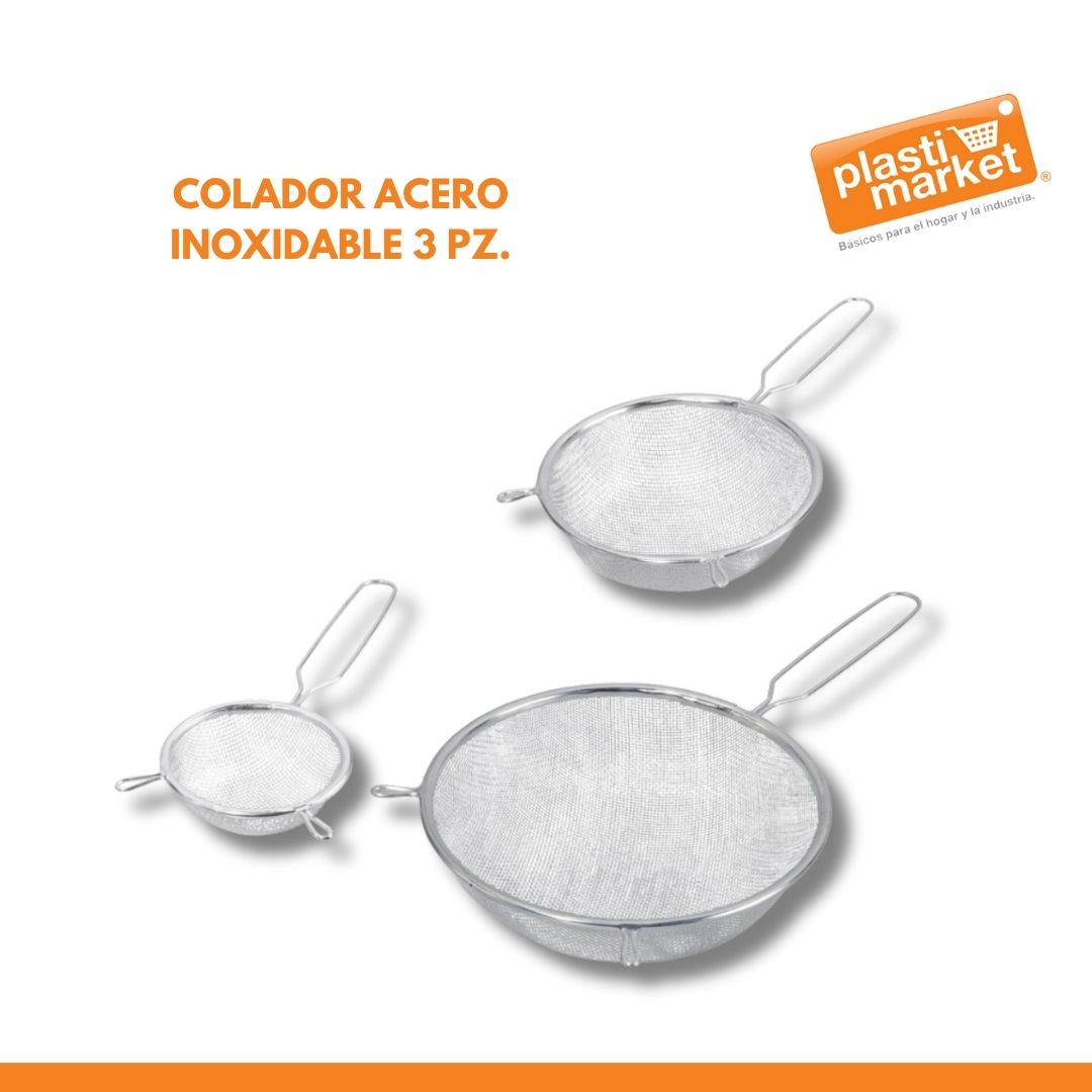 2195 COLADOR ACERO INOXIDABLE 3 PZ.