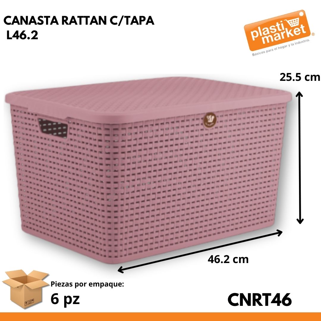 CANASTA RATTAN C/TAPA L46.2