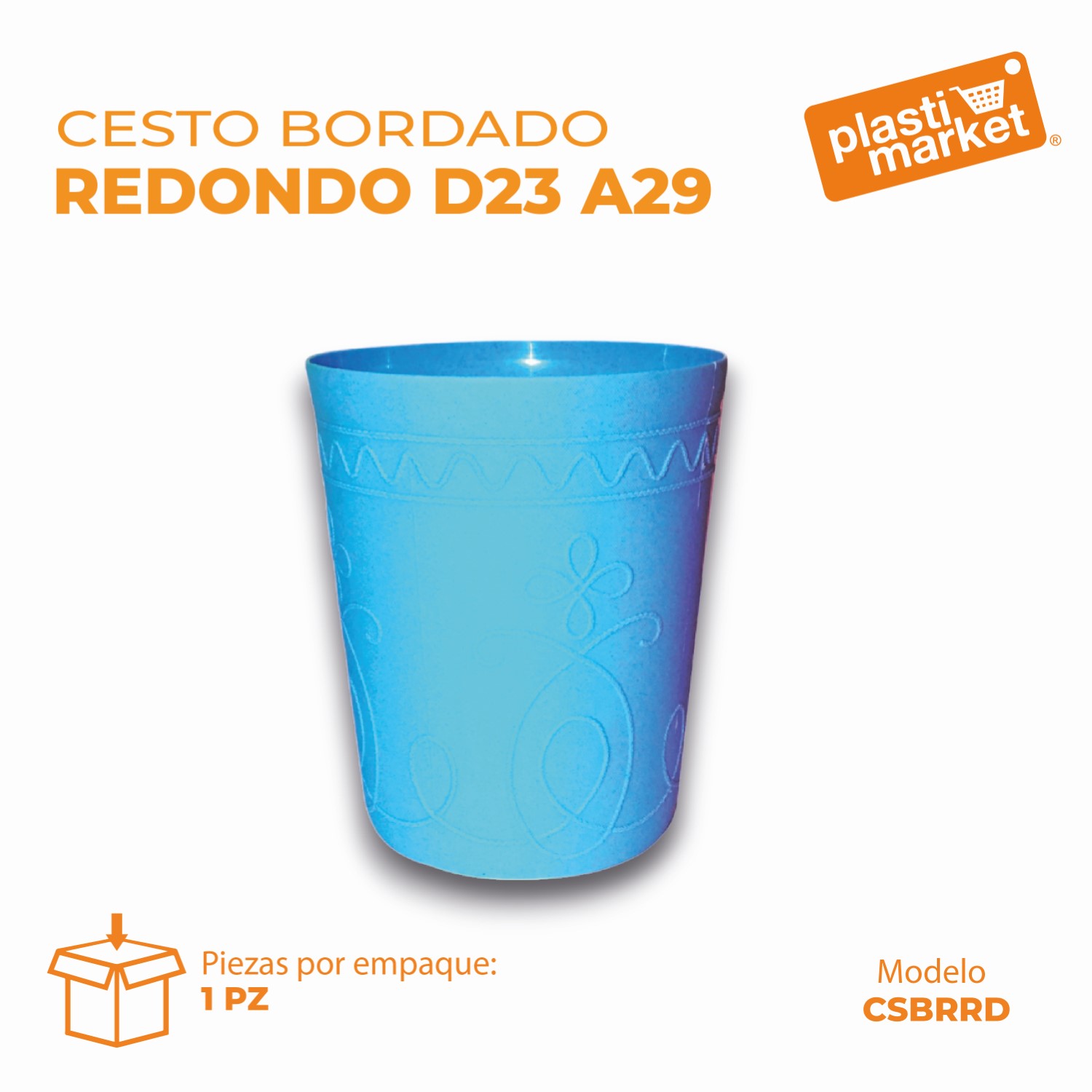CESTO BORDADO REDONDO D23 A29