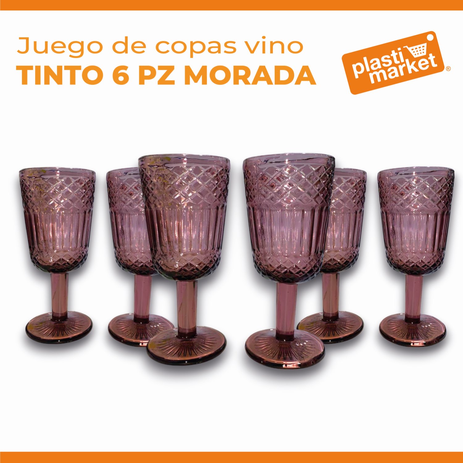 DSKP170-3P  JUEGO DE COPAS VINO TINTO 6 PZ. MORADA