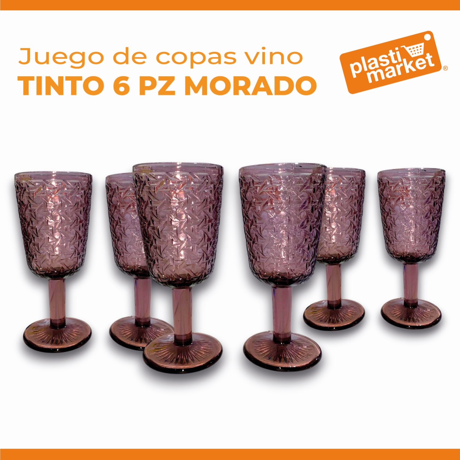 DSKP172-3P  JUEGO DE COPAS VINO TINTO 6 PZ. MORADO