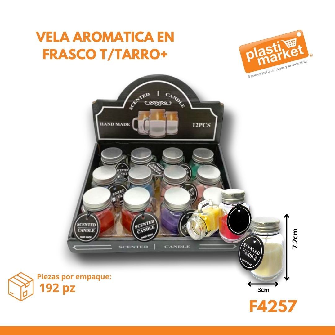 F4257 VELA AROMATICA EN FRASCO T/TARRO+