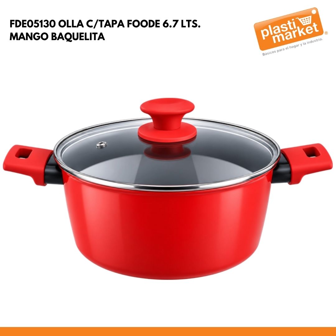 FDE05130 OLLA C/TAPA FOODE 6.7 LTS. MANGO BAQUELITA