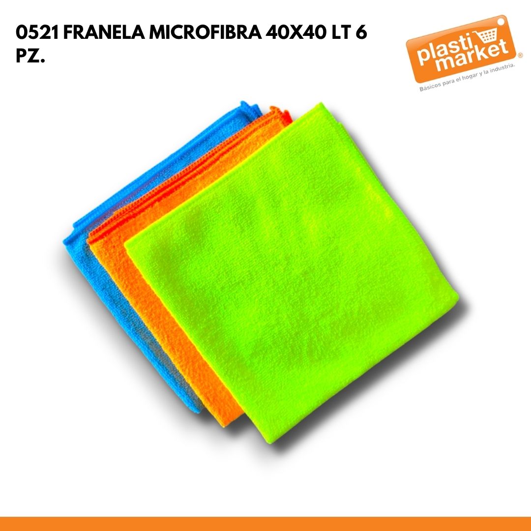 0521 FRANELA MICROFIBRA 40X40 LT  6 PZ.