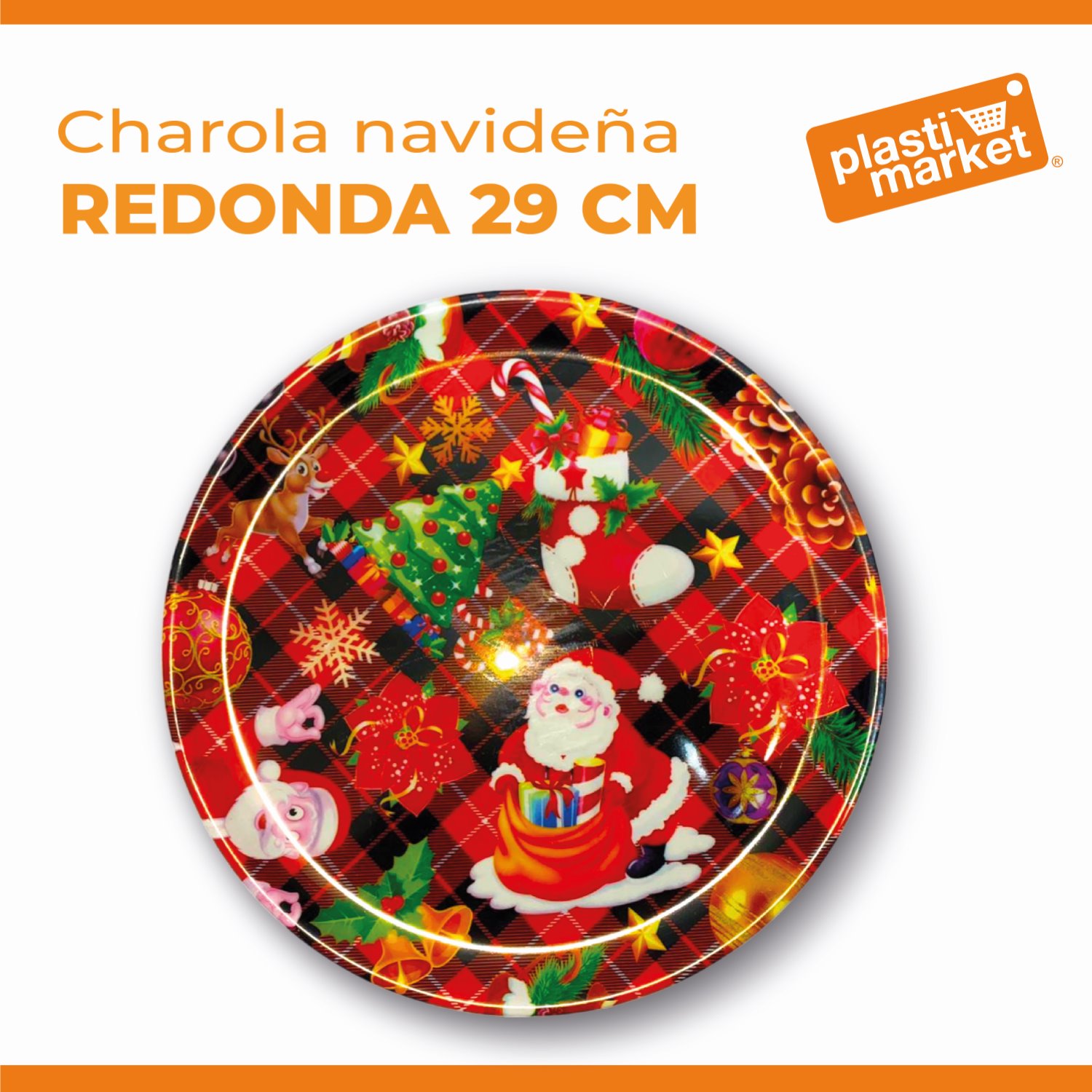GA-0001 CHAROLA NAVIDEÑA REDONDA 29 CM.