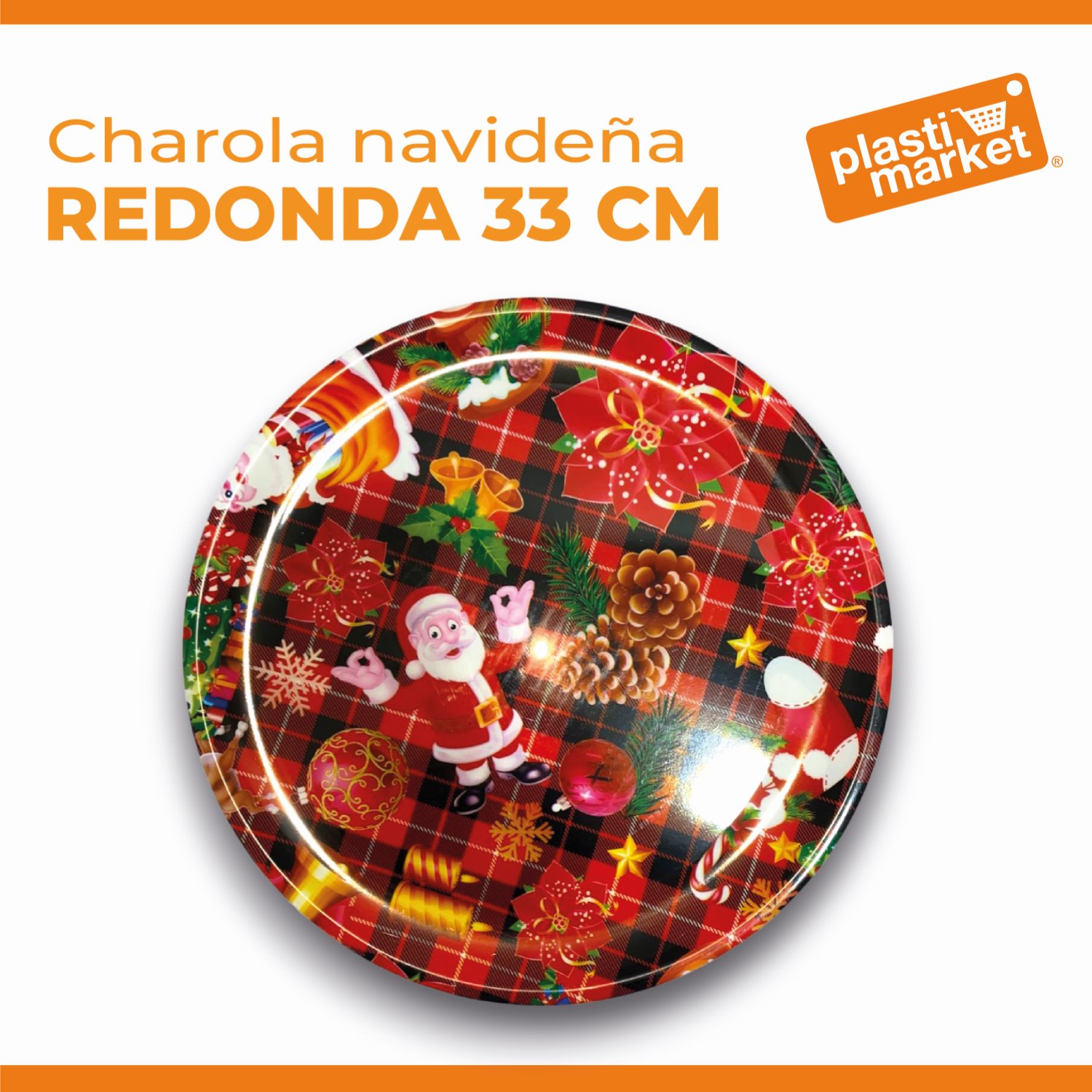 GA-0002 CHAROLA NAVIDEÑA REDONDA 33 CM.