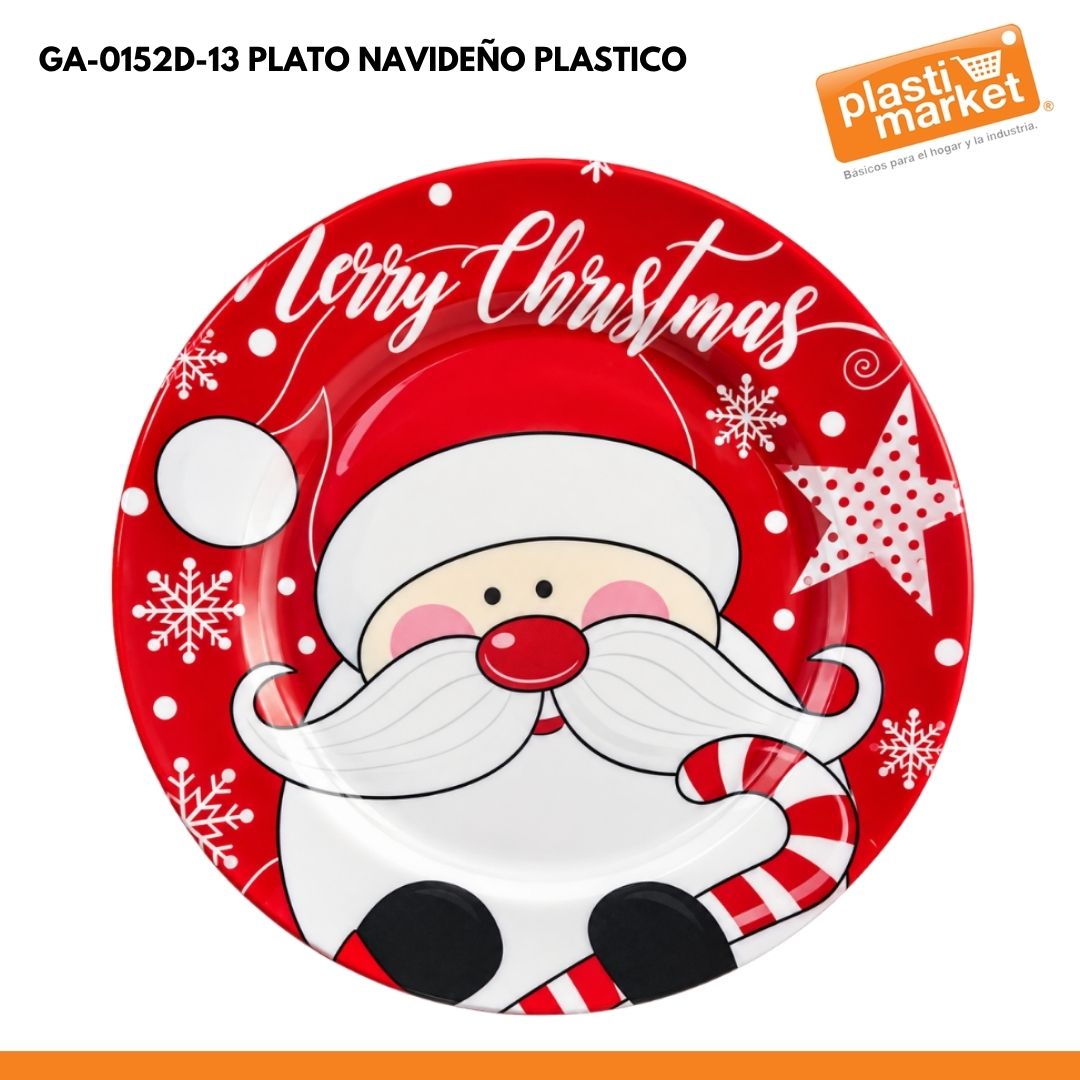GA-0152D-13 PLATO NAVIDEÑO PLASTICO