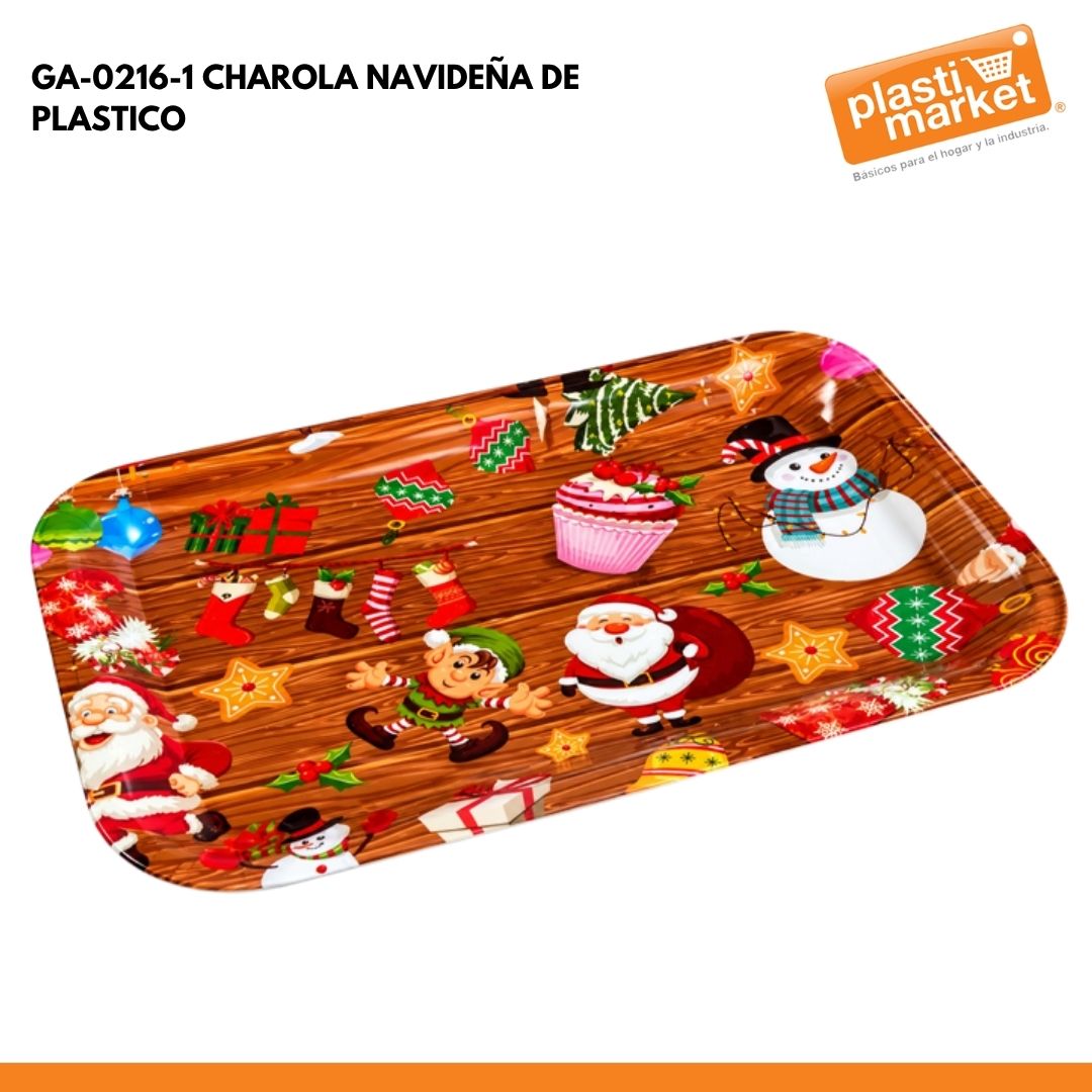 GA-0216-1 CHAROLA NAVIDEÑA DE PLASTICO