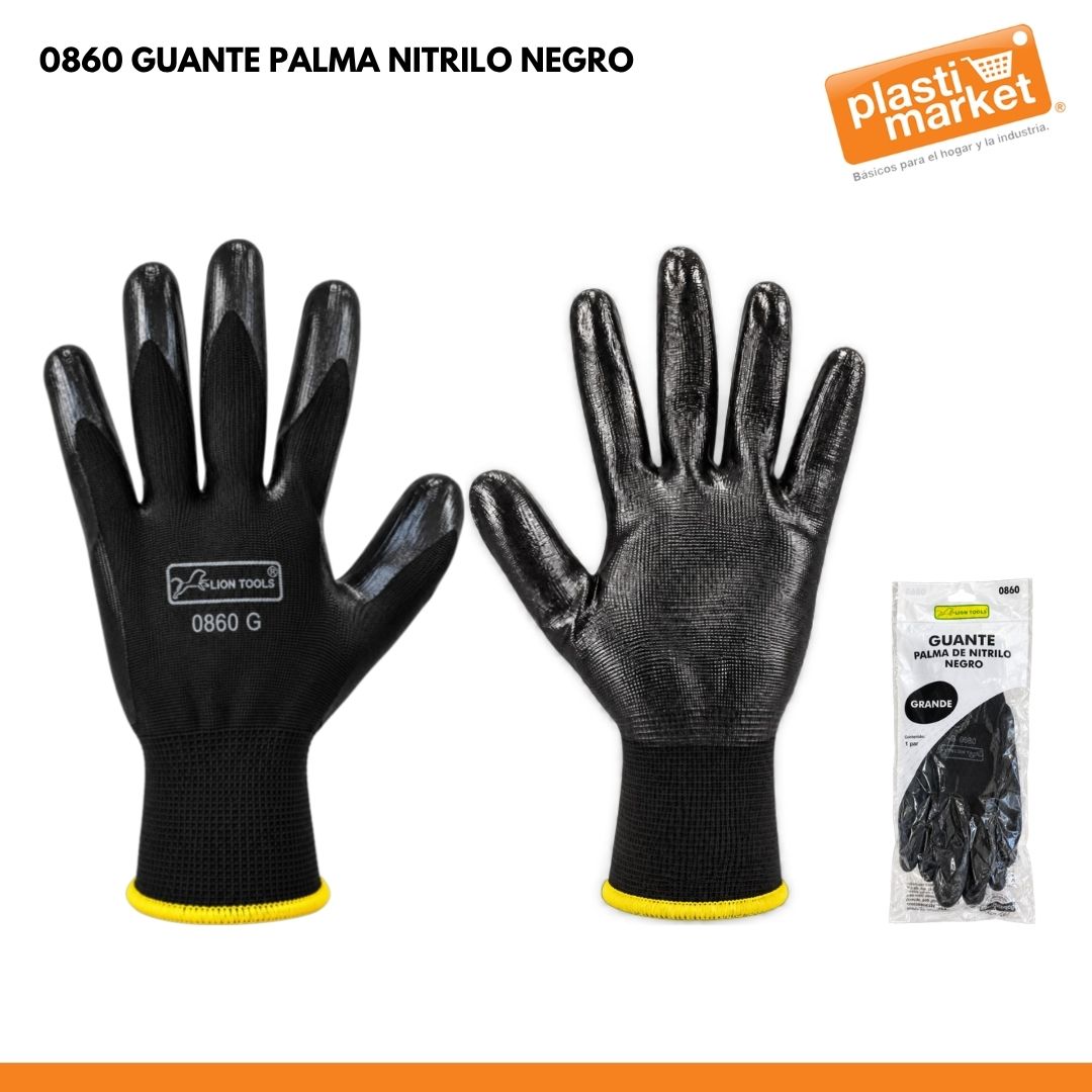 0860 GUANTE PALMA NITRILO NEGRO